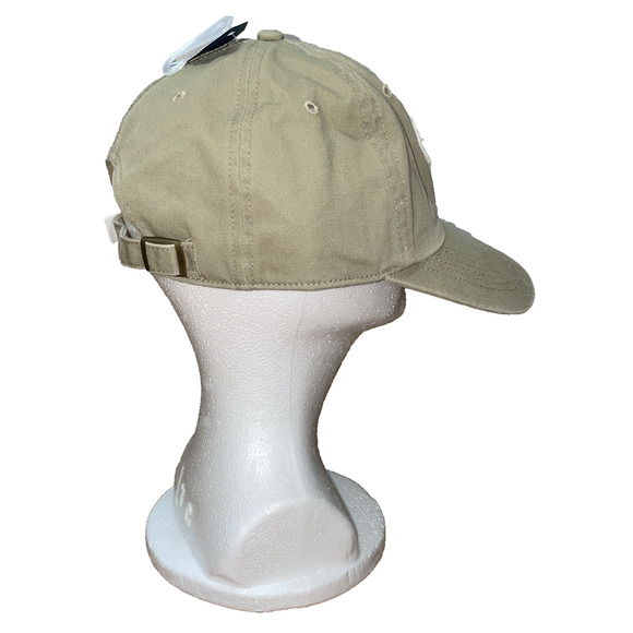 Life Is Good Chill Cap Be Kind Tattered Heart Patch Strap Back Hat Khaki Green - Picture 3 of 10